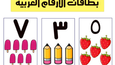 بطاقات الأرقام العربية
