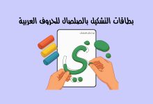 بطاقات التشكيل بالصلصال للحروف العربية