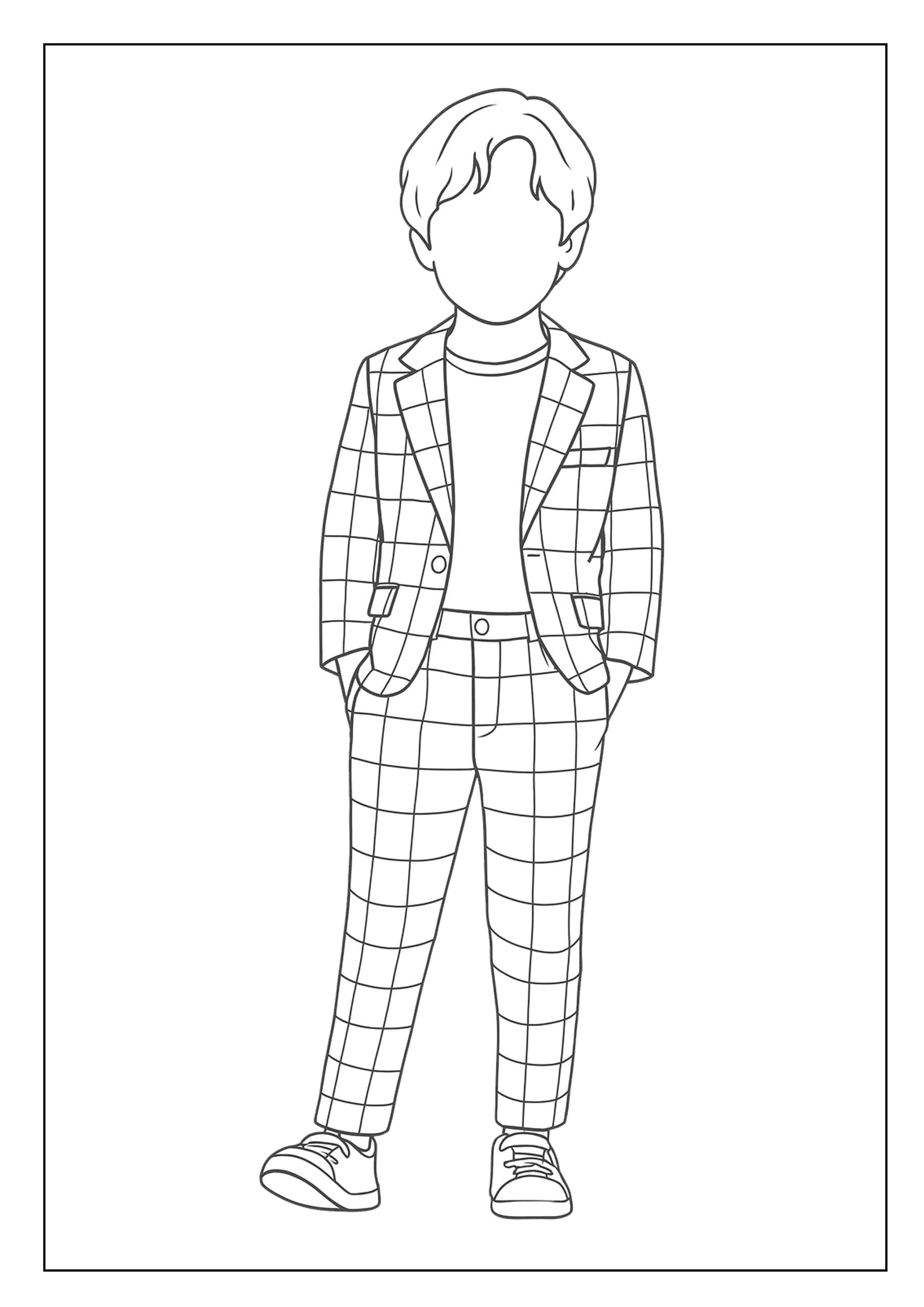 كراسة تلوين الأزياء للأولاد - الصورة 10