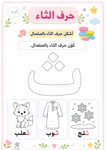 تشكيل بالصلصال حرف الثاء