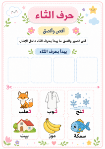 قص ولصق حرف الثاء