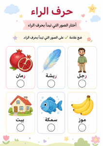 اختر الصورة التي تبدأ بالراء