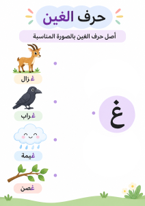 توصيل حرف الغين