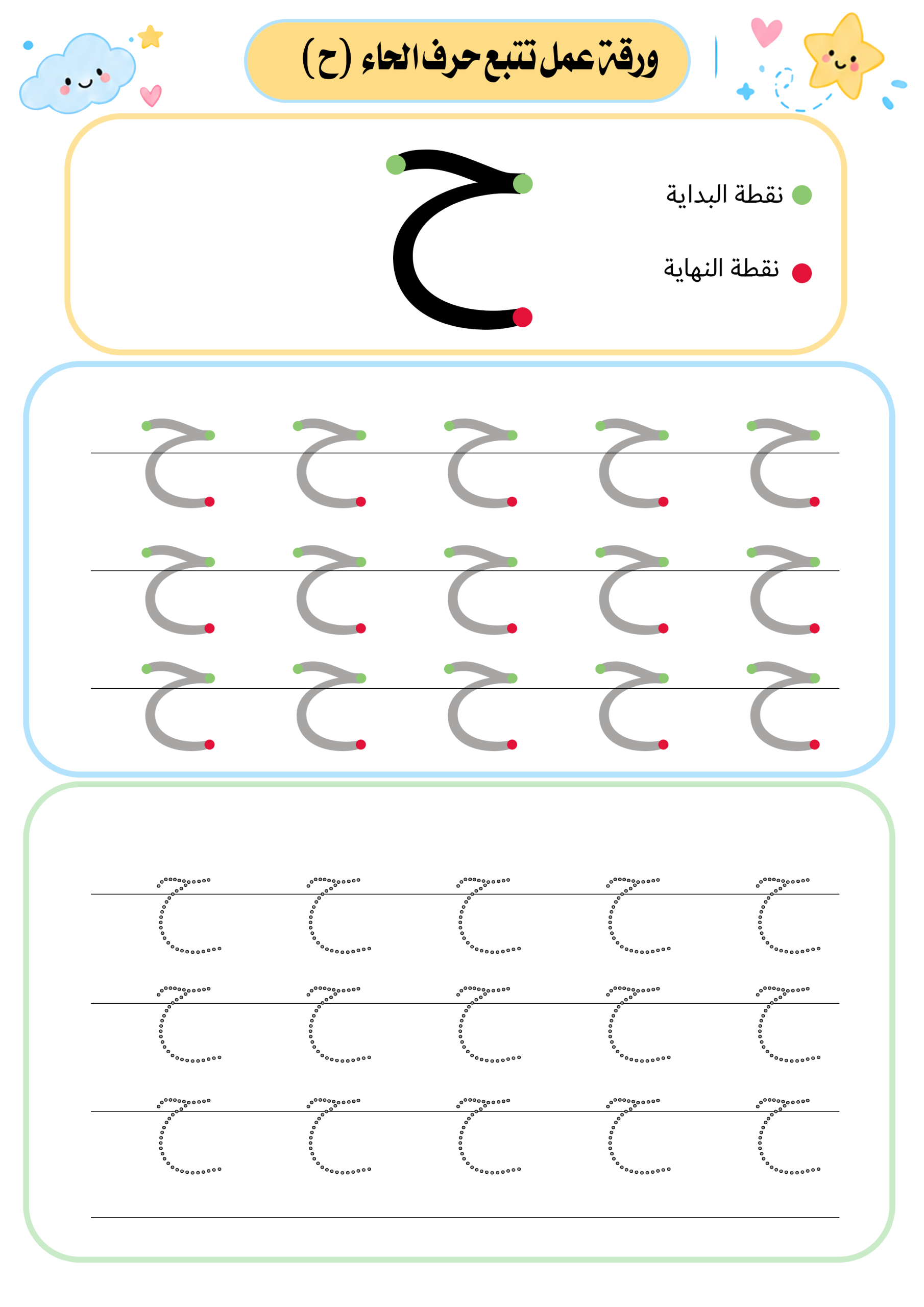 تتبع الحروف العربية للأطفال | نقطة البداية والنهاية لكل حرف - الصورة 3