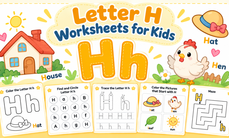 letter H worksheets