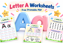LETTER A WORKSHEETS – FREE PRINTABLE PDF