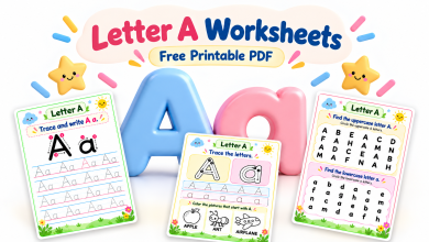 LETTER A WORKSHEETS – FREE PRINTABLE PDF