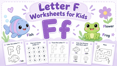 Letter F Worksheets for Kids