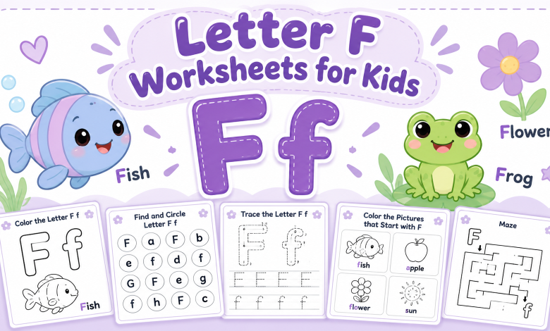 Letter F Worksheets for Kids