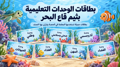 بطاقات تعليمية مرحة في قاع البحر