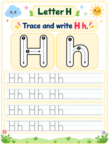 Letter H Tracing and Writing